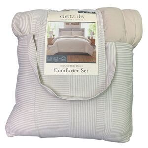 details by Becki Owens 3-Piece Ryan Cotton Comforter Set, Full/Queen - Taupe